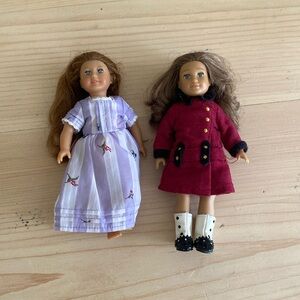 American Girl Mini Rebecca & Felicity Doll 6” Retired and Stickers